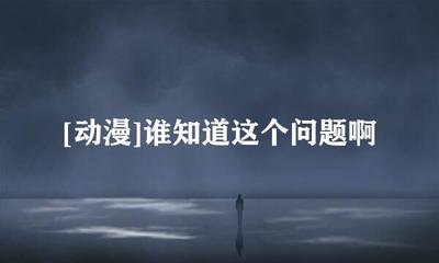 [动漫]谁知道这个问题啊